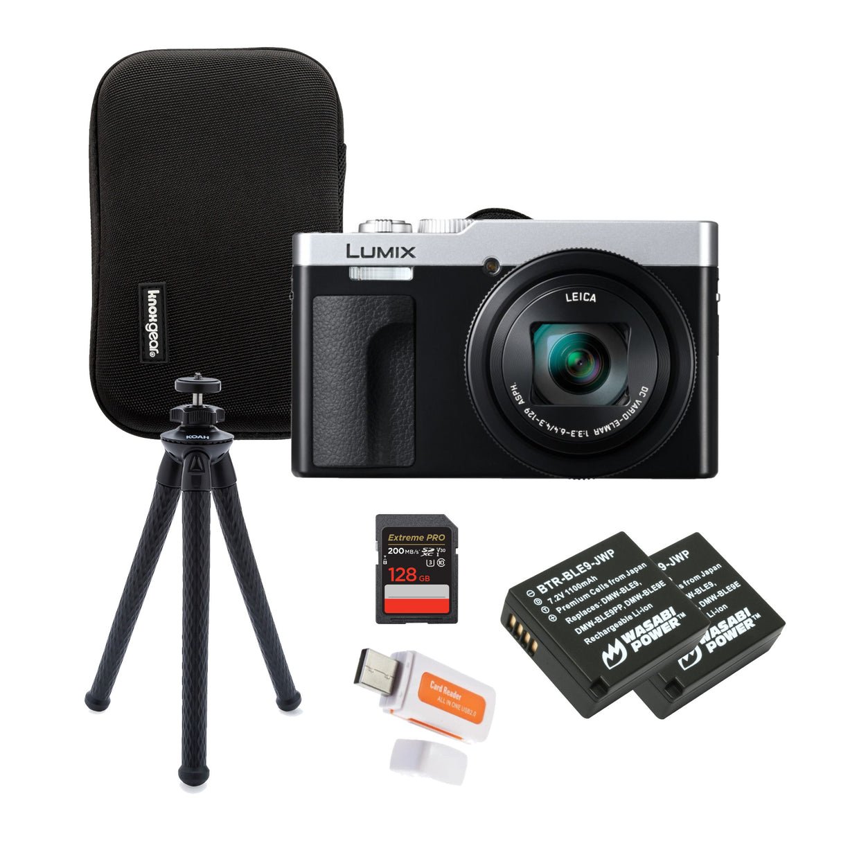 Panasonic LUMIX ZS99 30x Zoom Point Compact Digital Camera (Silver) and Memory Card Bundle