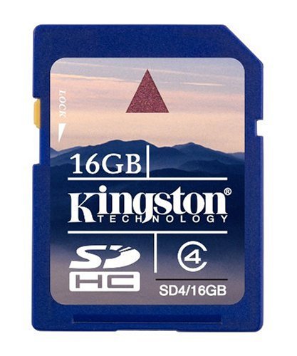 Kingston 16GB Class 4 SDHC Flash Memory Card SD4/16GBET