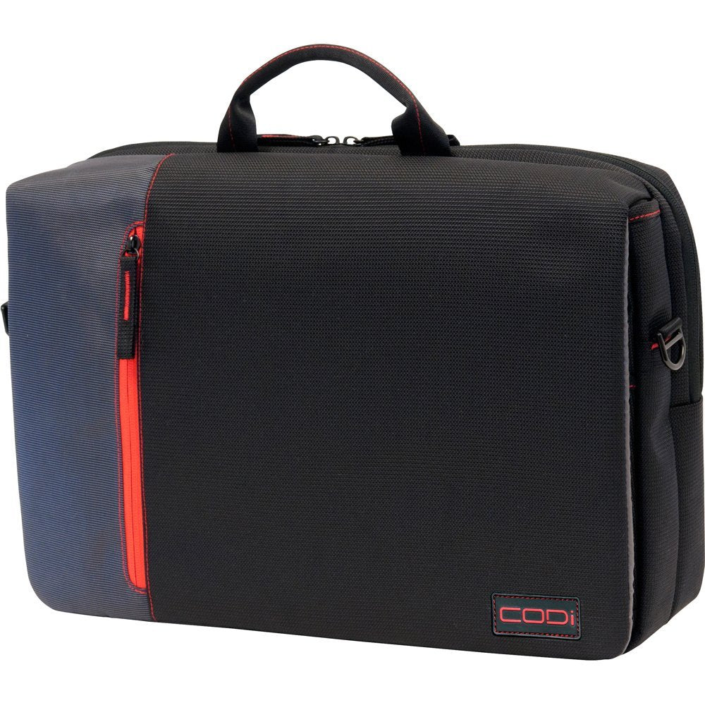 Codi C2300 Ultra Lite Hybrid Messenger 15.6-Inch Laptop Case (Black with Red/Grey Accents)