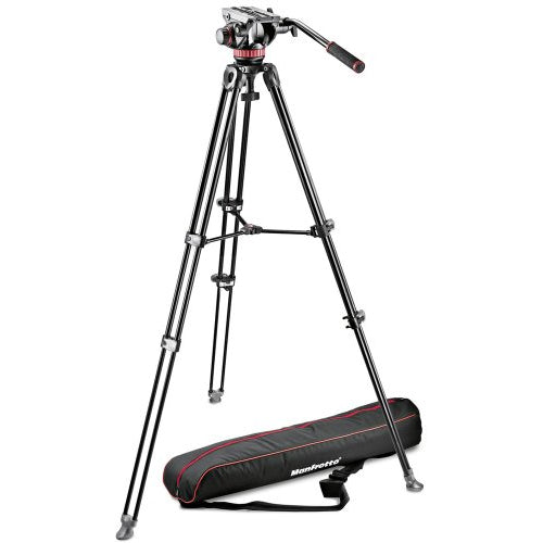 Manfrotto Professional Fluid Video System Aluminum Tripod w/ Telescop Twin Leg
