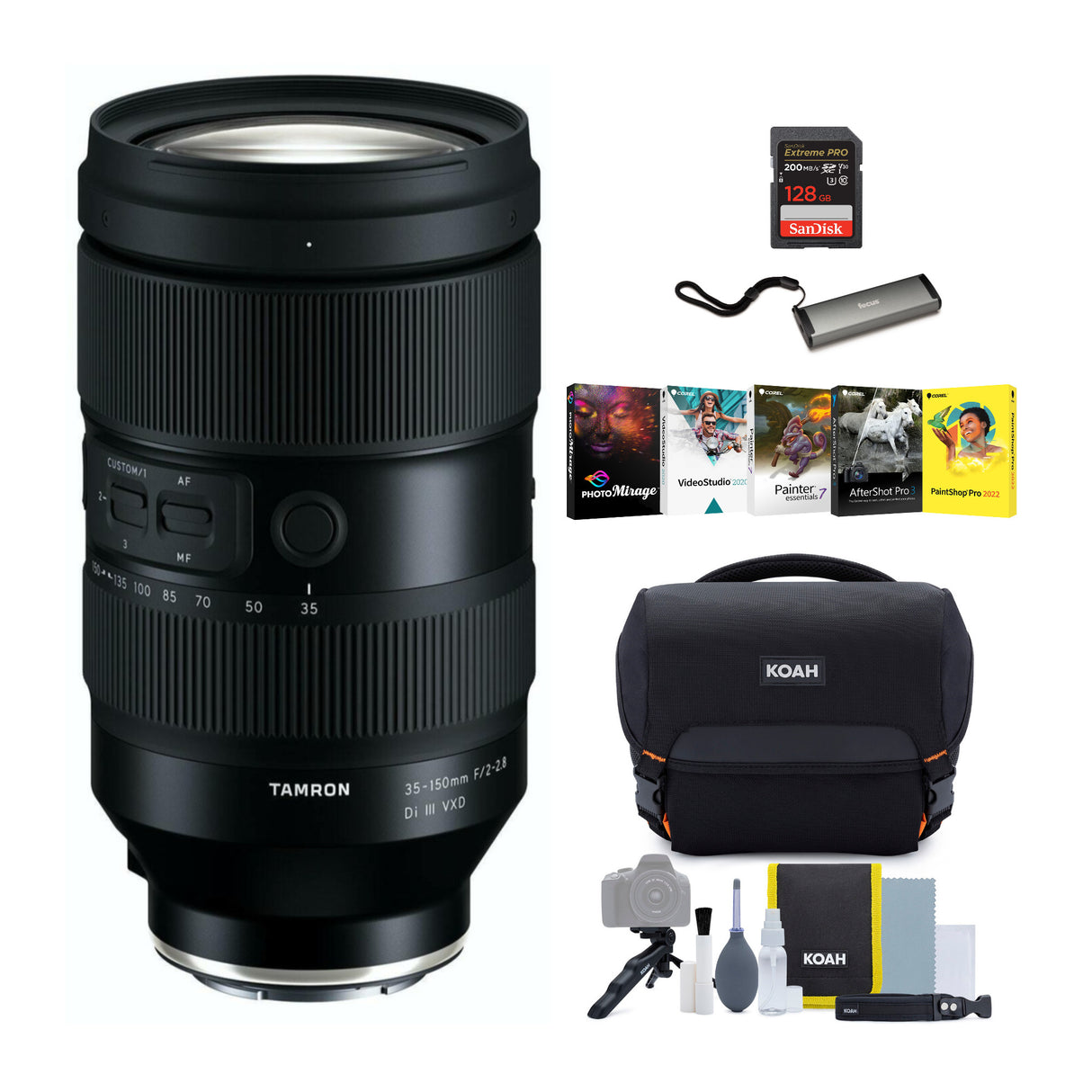Tamron A058 35 to 150mm F2 to 2.8 Di III VXD Mirrorless Zoom Lens with Camera Gadget Bag Bundle