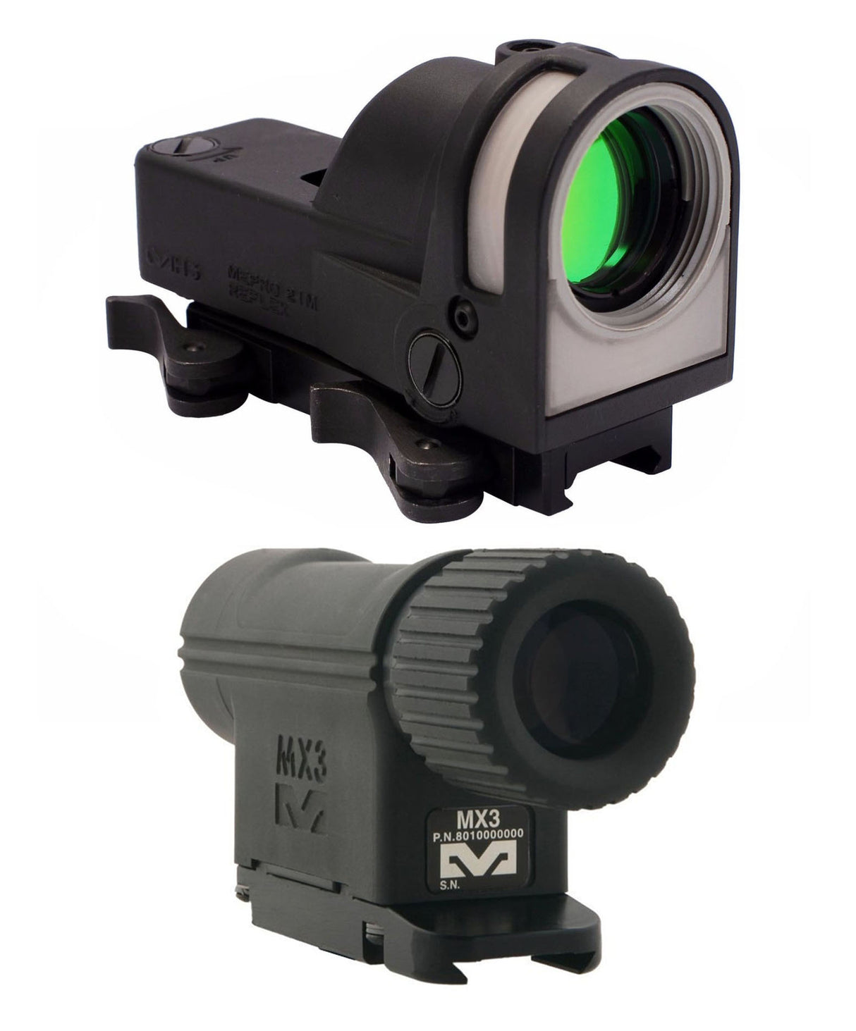 Meprolight M21X Self-Powered Day/Night Reflex Sight with MX3 3x Magnifier
