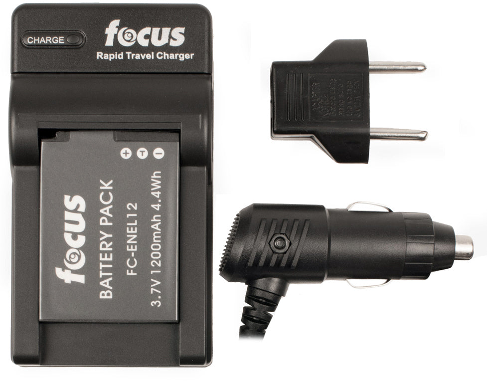Focus Replacement Rechargeable Lithium-Ion Battery and Charger for Nikon EN-EL12
