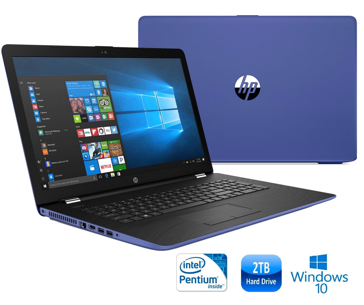 HP 17-bs011ds Intel N3710 Quad-Core, 8GB, 2TB HDD, 17.3” HD+ WLED Win 10 Laptop