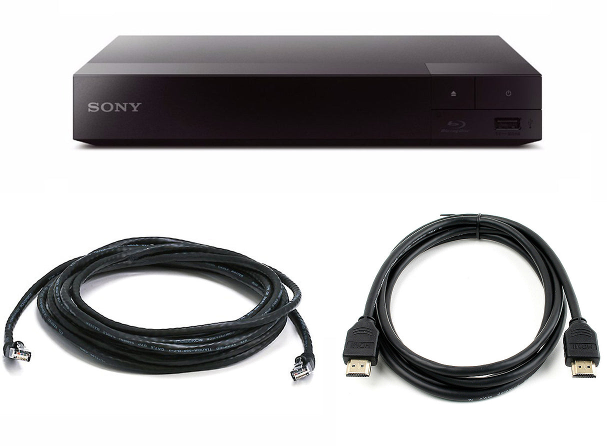 Sony BDP-S1700 Blu-Ray Disc Player Bundle with HDMI Cable, Patch Cable (Black)