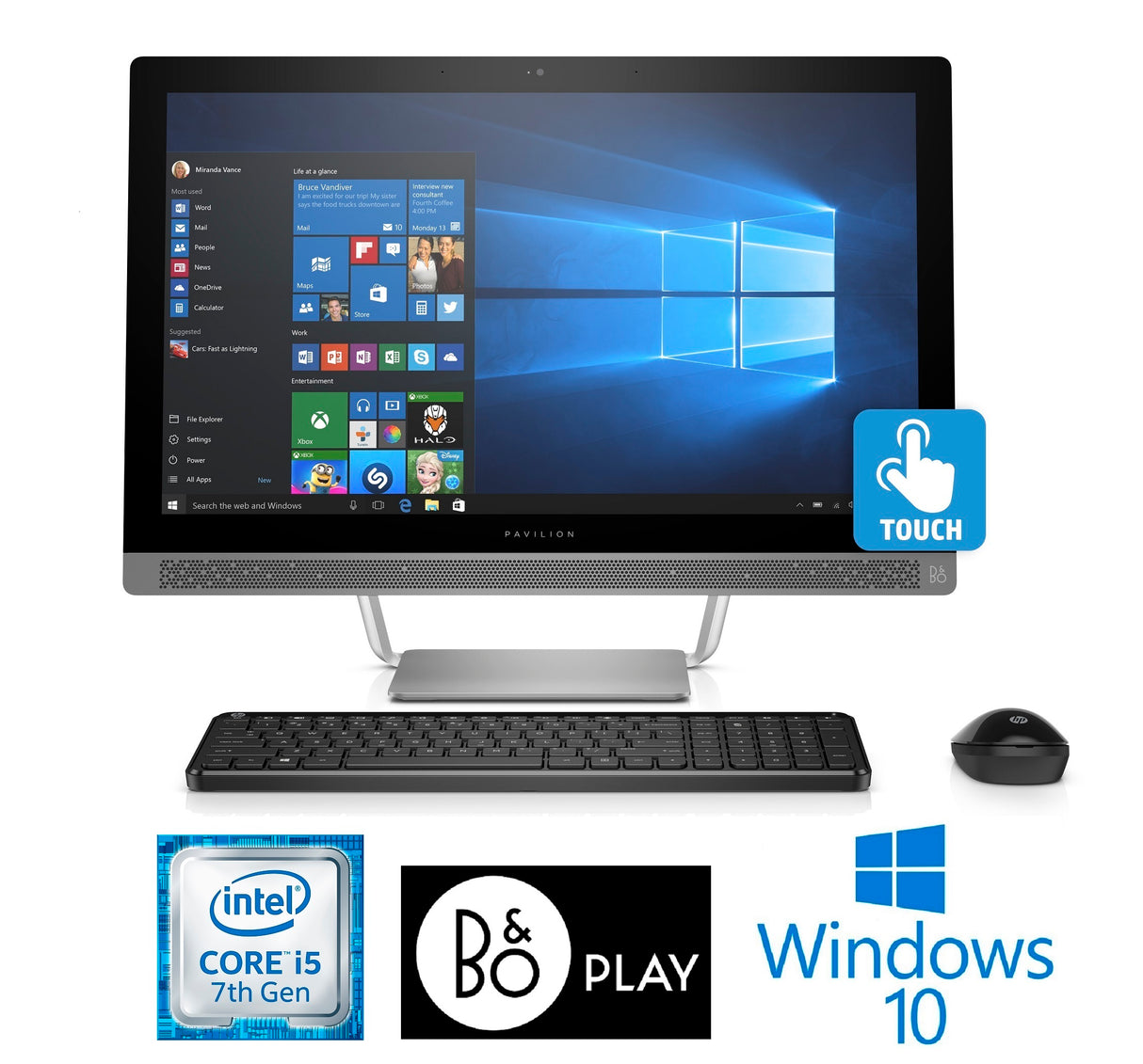 HP Pavilion 24-b229c, Core i5-7400T 12GB, 23.8” Full HD Touch All-in-One PC
