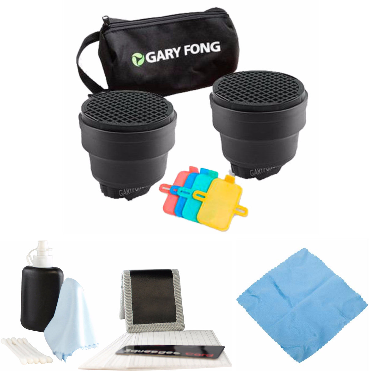 Gary Fong Dramatic Lighting Kit with Custom Gear Bag and Cleaning Bundle