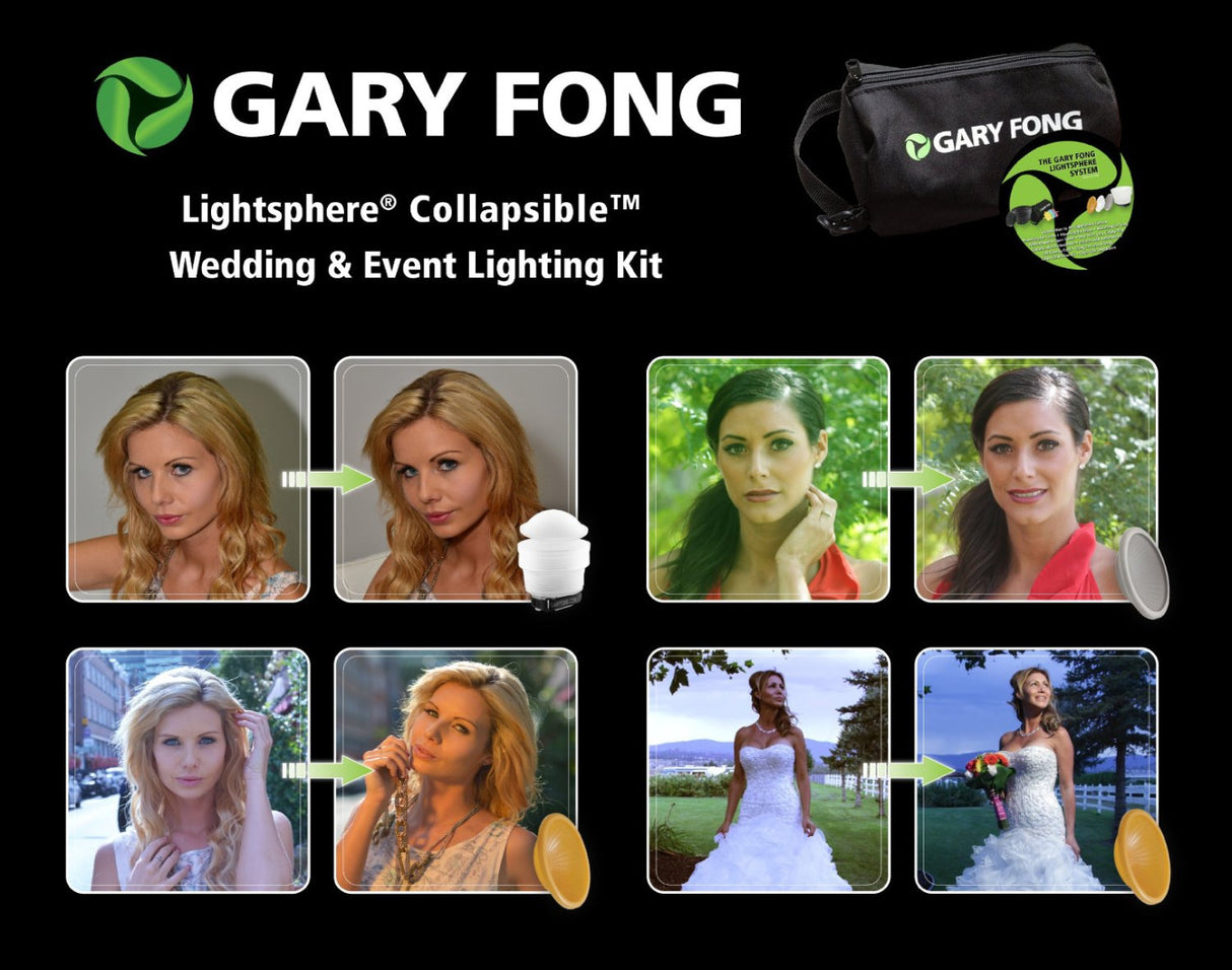 Gary Fong Lightsphere Wedding Event Flash Modifying Kit and Rechargeable AA Pack