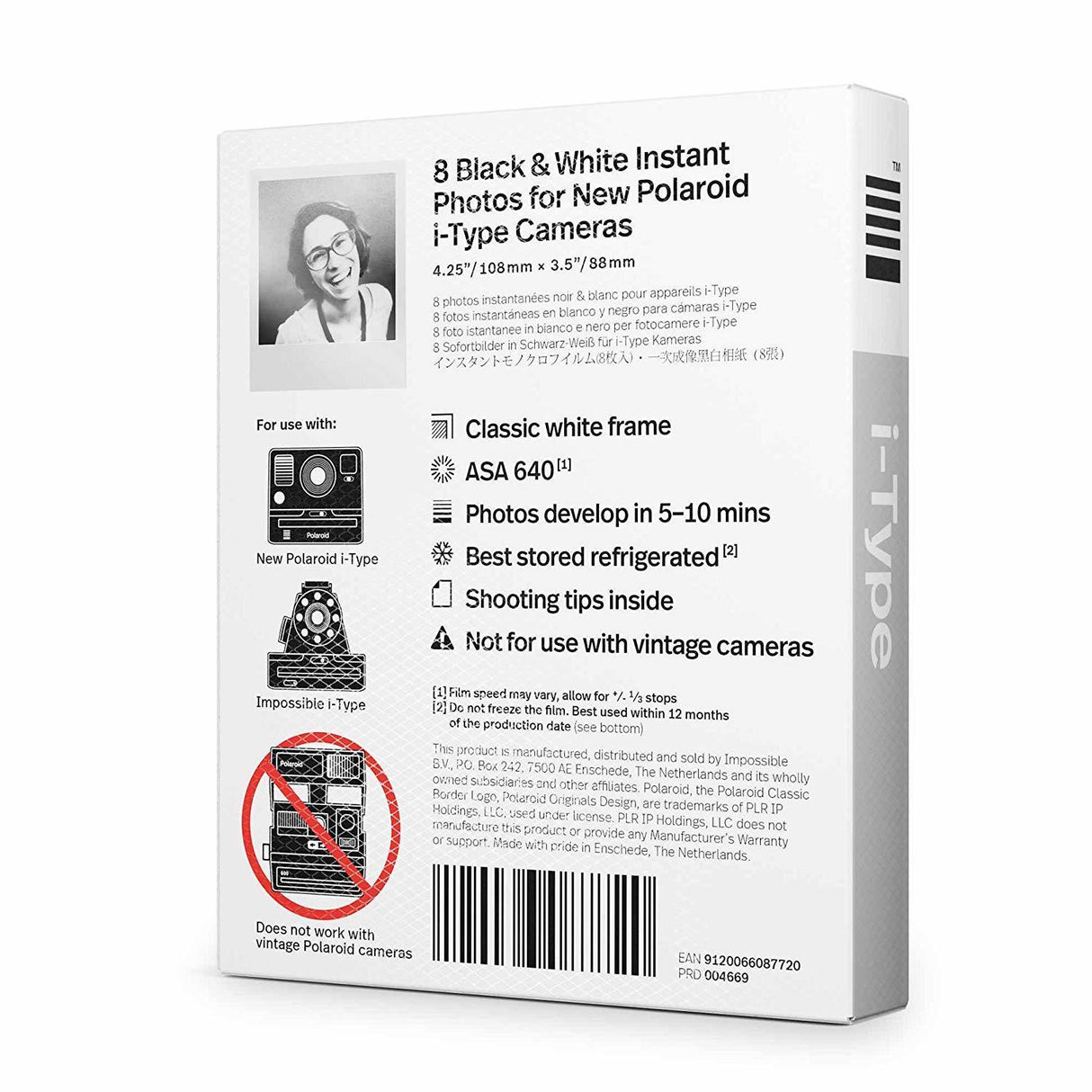 Polaroid Originals Standard B&W Instant Film for i-Type Cameras (8 Exposures)