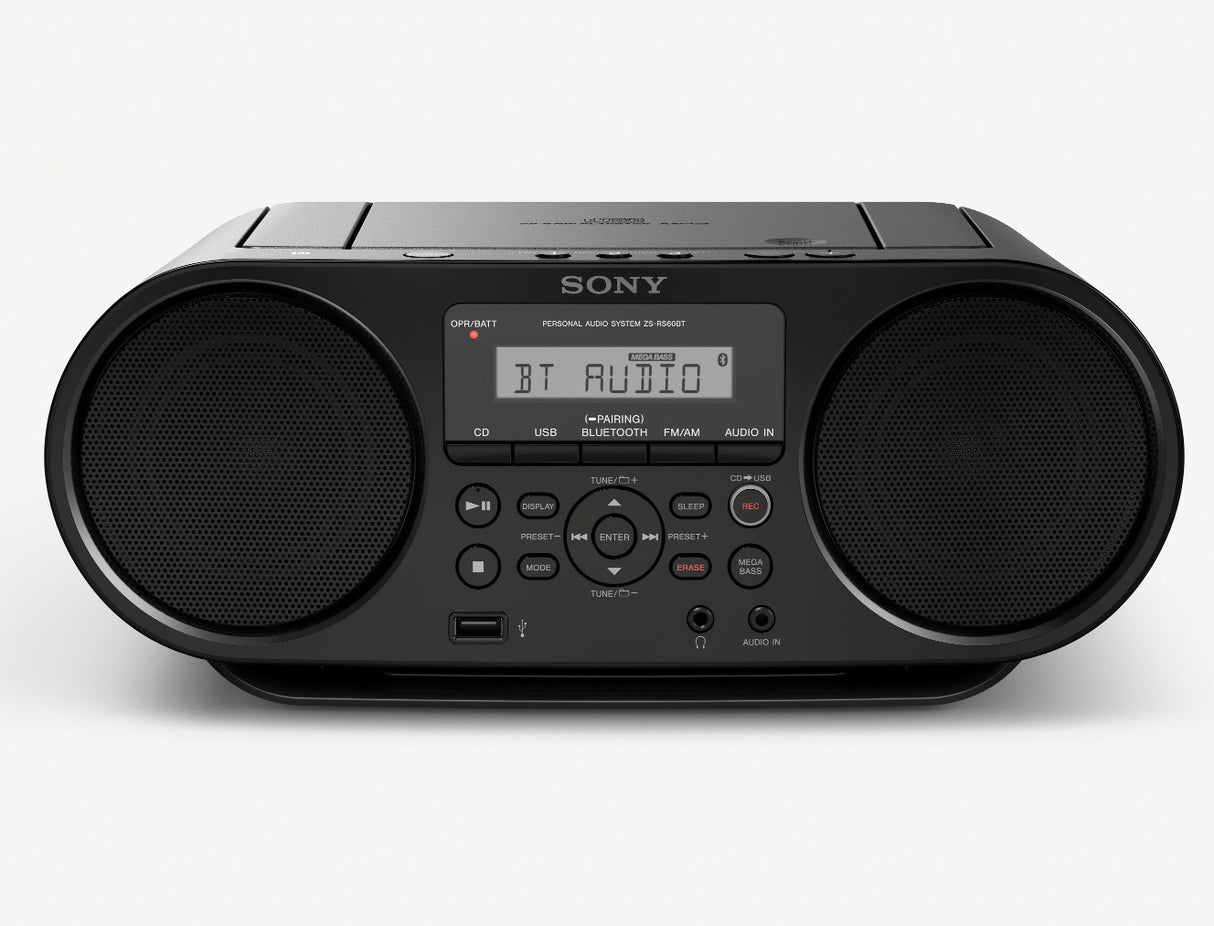 Sony ZSRS60BT CD Boombox with Bluetooth and NFC (Black)
