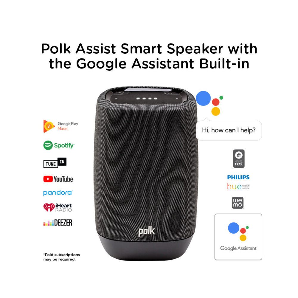 Polk Audio Assist Smart Bluetooth Speaker (Midnight Black)