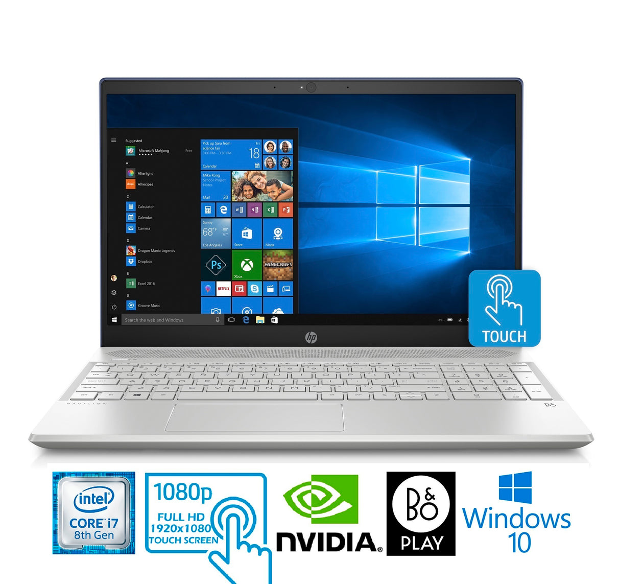 HP Pavilion 15 Intel Core i7-8550U 16GB 15.6" FHD Touch 4GB NVIDIA MX150 Laptop