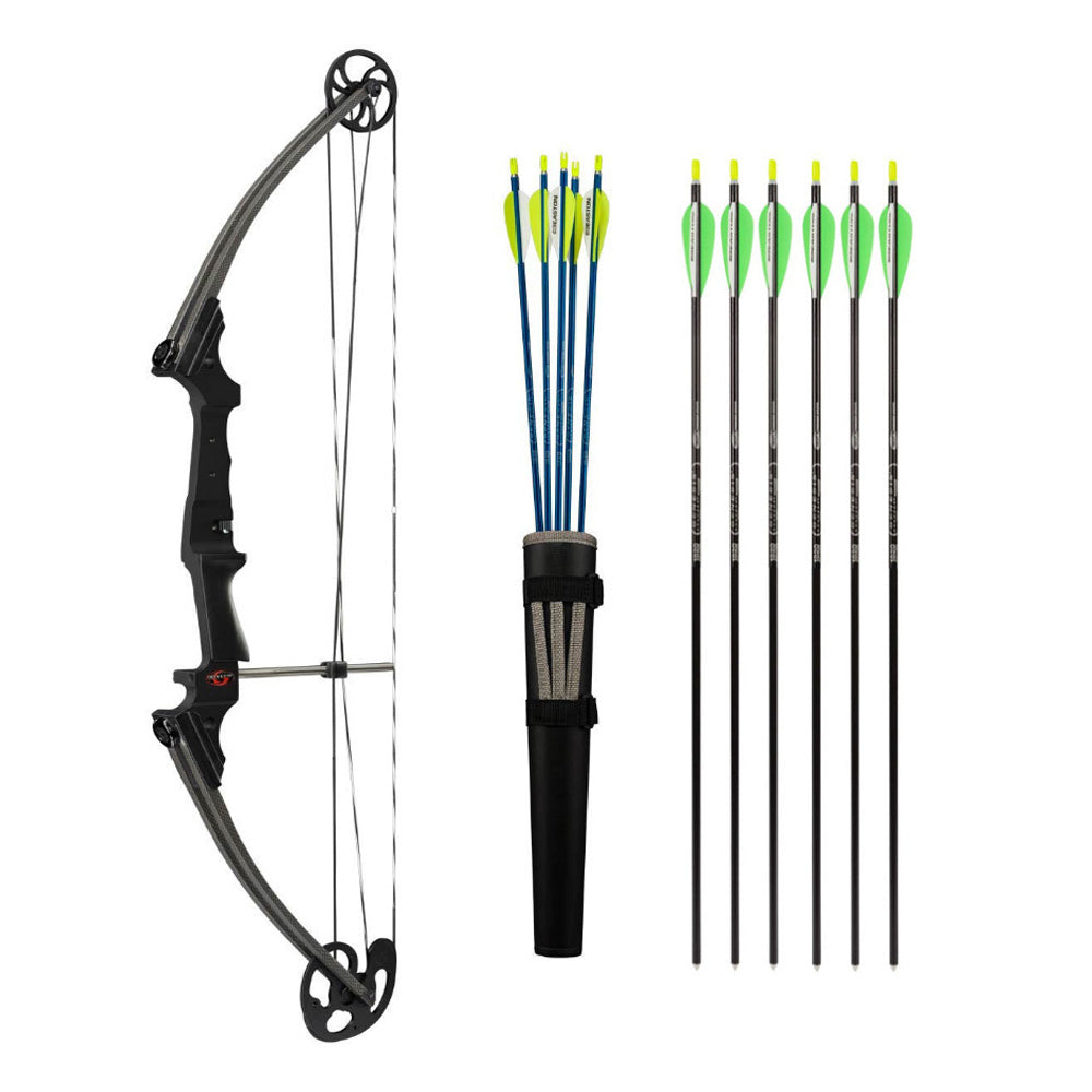 Genesis Bows Original Bow Kit with Arm Guard, Quiver, and 11 Arrows (RH, Black)