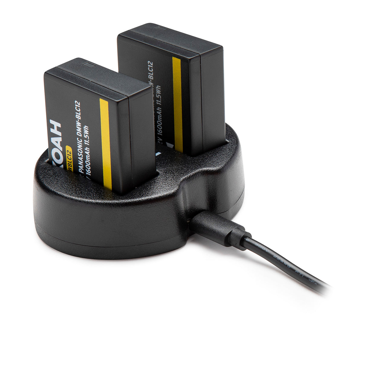 Koah 1600mAh Li-ion Battery for Panasonic DMW-BLC12 (2-pack) with Dual Charger