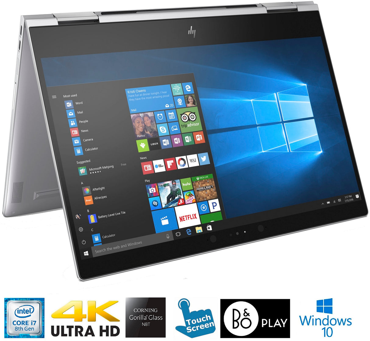 HP Spectre x360 13.3" 4K Corning Gorilla Glass Touch LED Core i7-8550U 512GB SSD