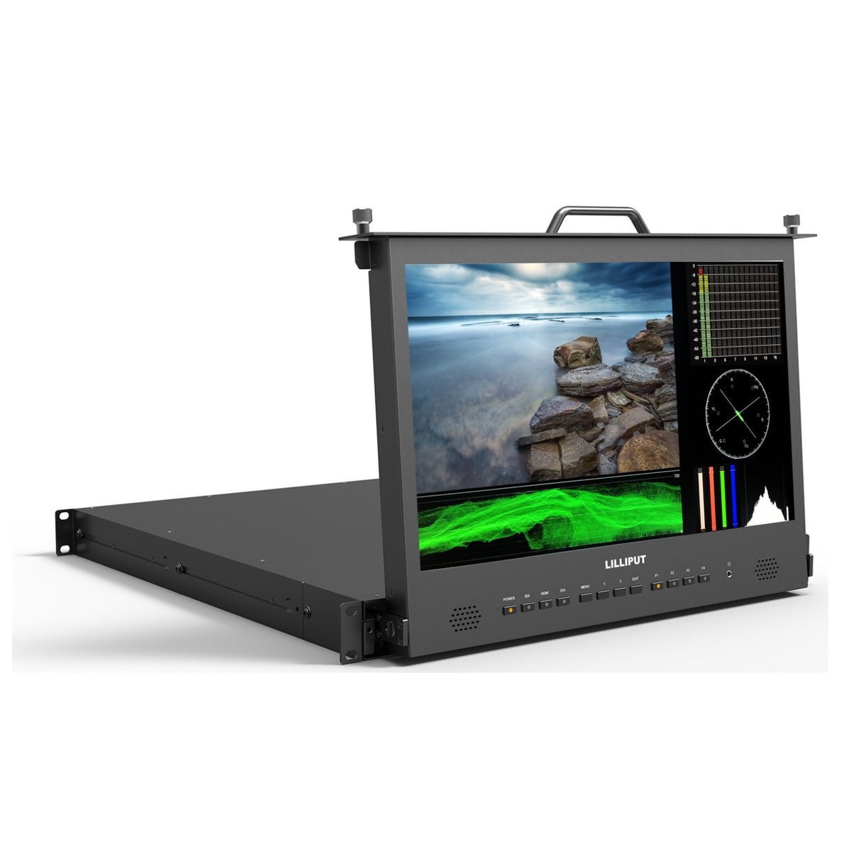 Lilliput RM-1730S 17.3-Inch 1RU FHD Pull-out Rackmount Monitor with Waveform, Vector
