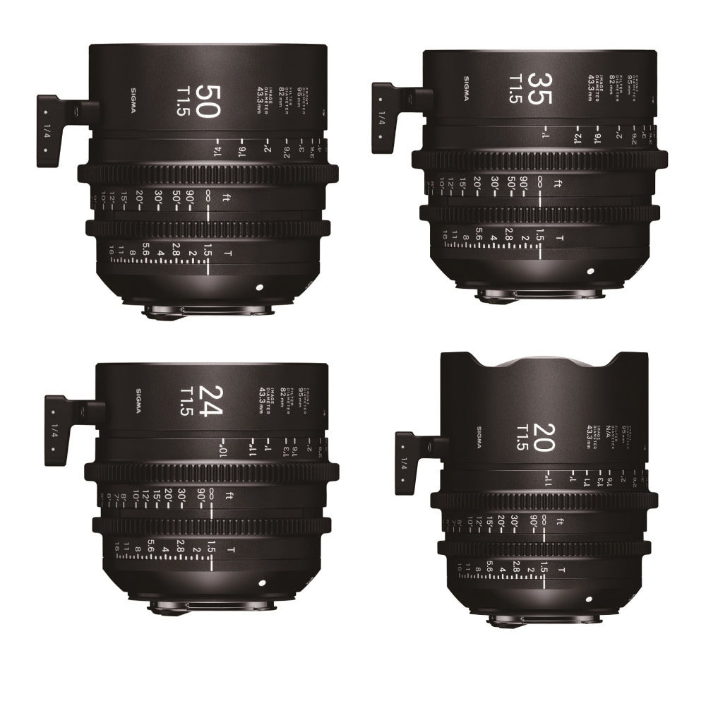 Sigma 4 Cine Lens Kit 20 / 24 / 35 / 50mm T1.5 for Canon EF Mount with Case