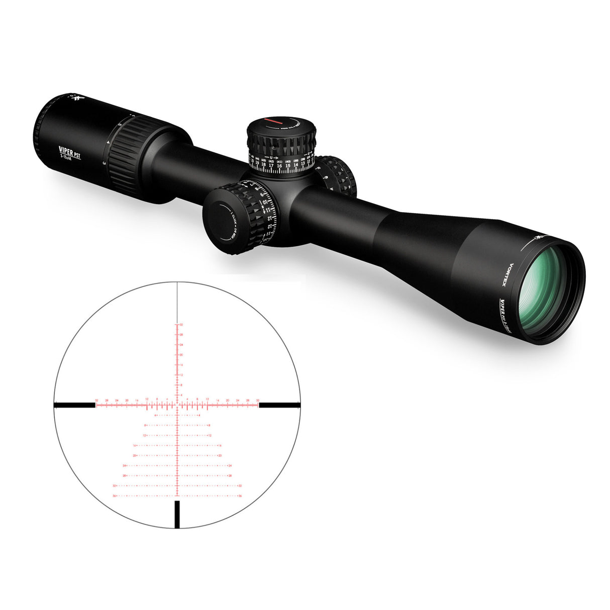 Vortex Viper PST Gen II 3-15x44 FFP Riflescope (EBR-7C MOA Reticle)