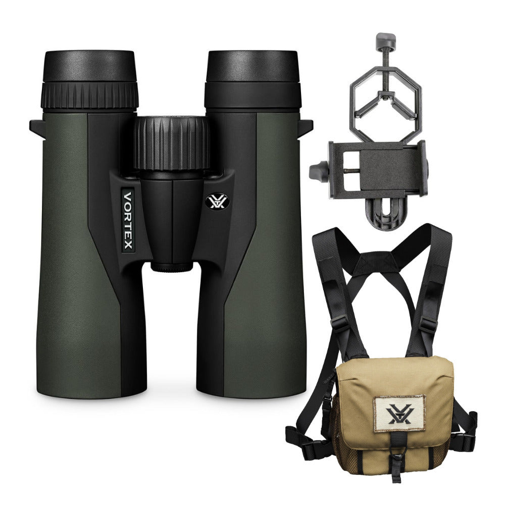 Vortex 8x42 Crossfire HD Roof Prism Binoculars with GlassPak Harness Case and Smart Phone Adapter