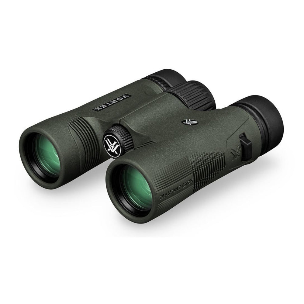 Vortex 10x28 Diamondback HD Roof Prism Binoculars with Cap and Floating Strap Bundle