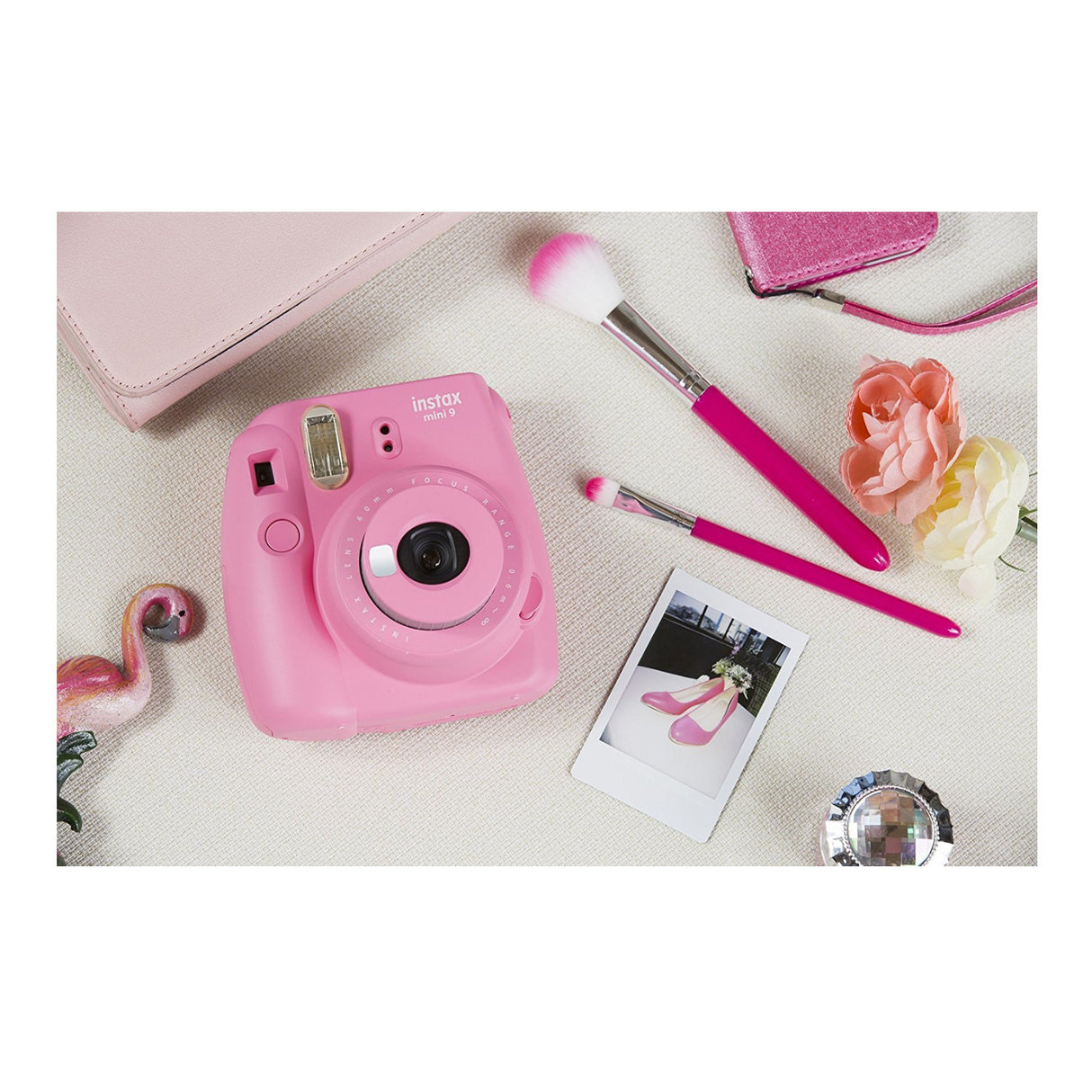 Fujifilm instax Mini 9 Instant Camera (Flamingo Pink) and 20-Exposure Film Pack