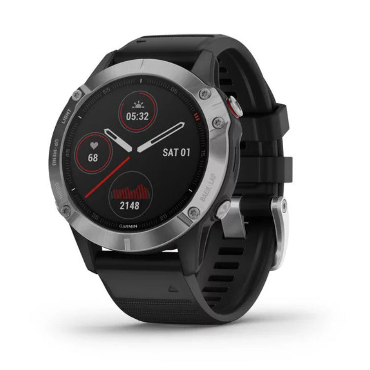 Garmin fenix 6 Multisport GPS Smartwatch (Silver with Black Band)