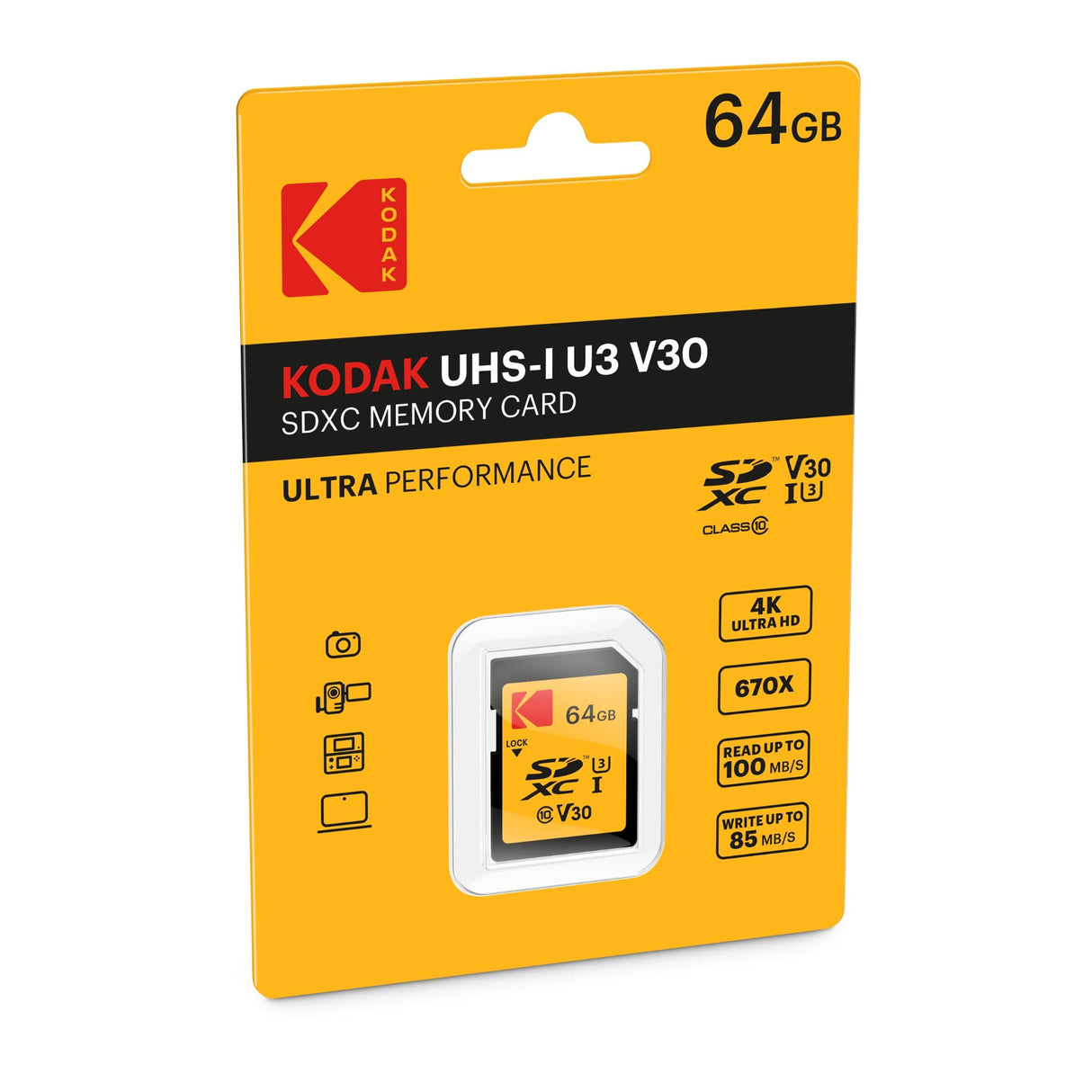 Kodak 64GB Class 10 UHS-I U1 SDXC Memory Card Bundle