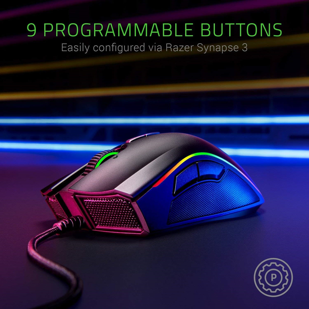 Razer Mamba Elite Wired 16,000 DPI Optical Gaming Mouse with Chroma Lighting
