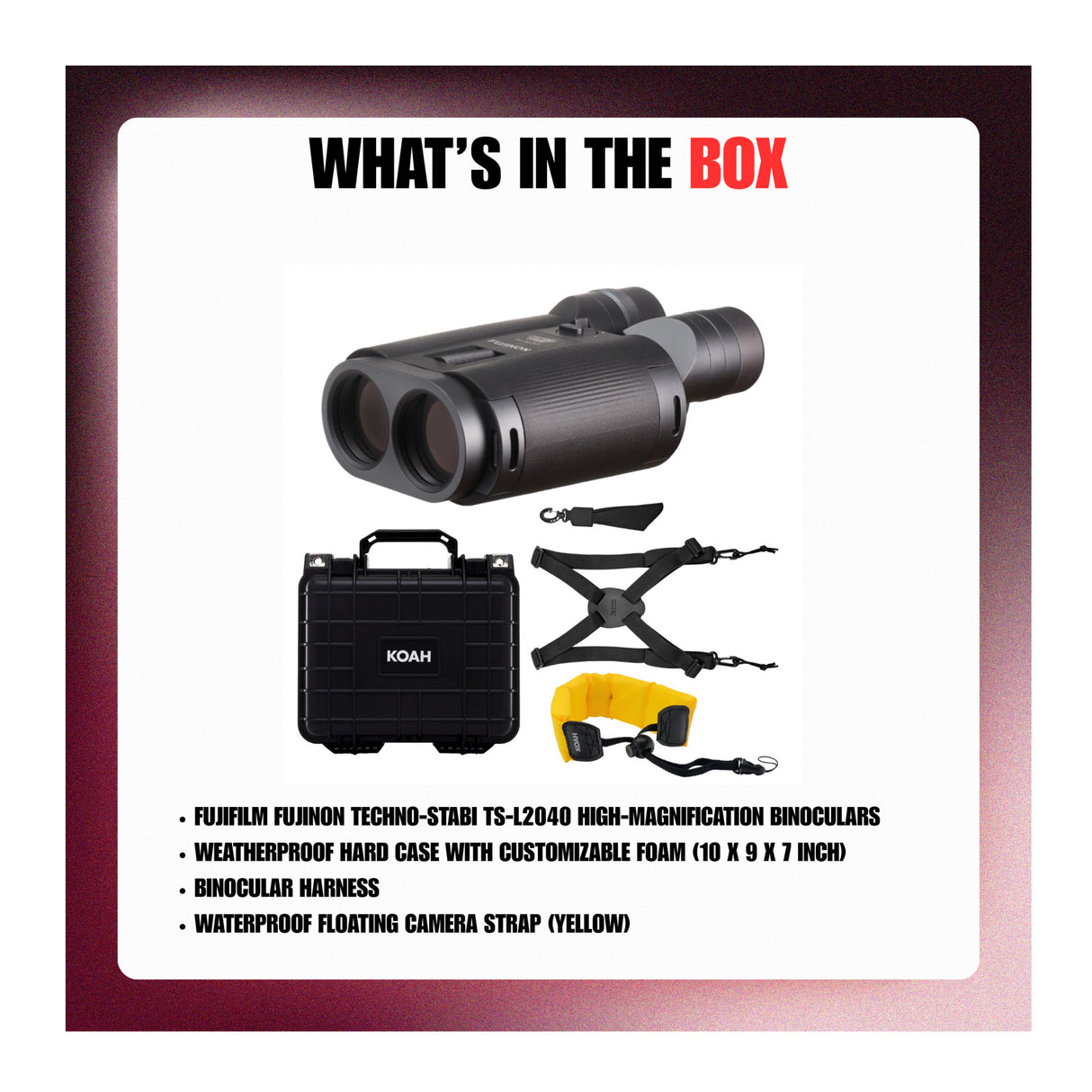 Fujifilm TECHNO-STABI TS-L2040 Stabilized Binoculars with Accessories Bundle - 8