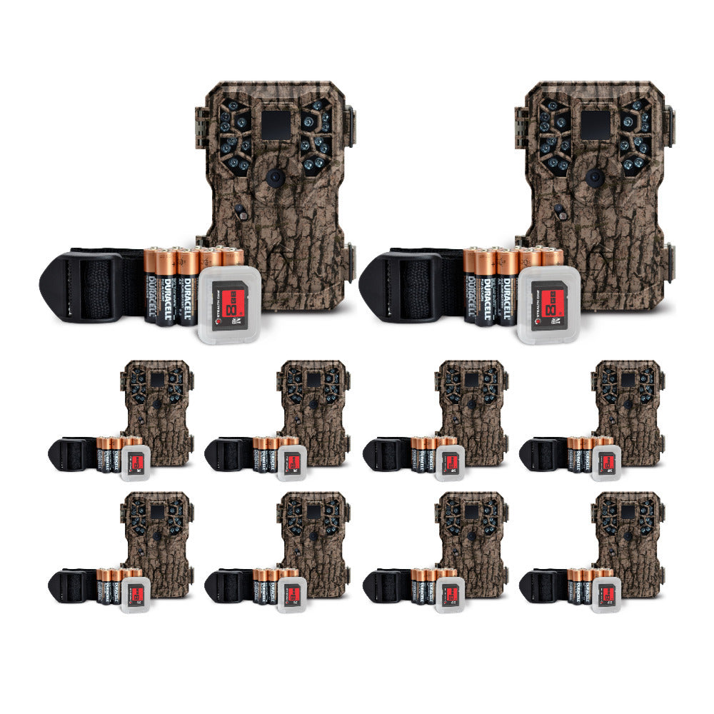 Stealth Cam PX18CMO 8MP Trail Game Camera (10-Pack) with 8GB SD Cards and Batteries