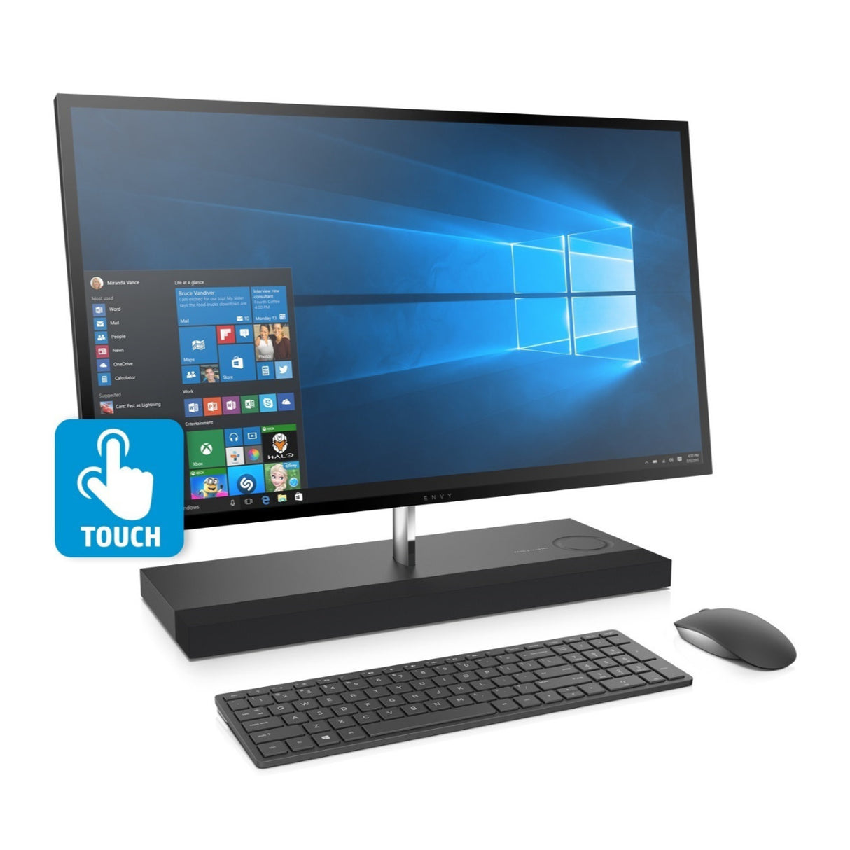 HP ENVY 27-Inch 4K (3840 x 2160) IPS WLED Touchscreen i7-8700T 16GB 1TB HDD 265GB SSD NVIDIA GTX1050 4GB All-in-One PC