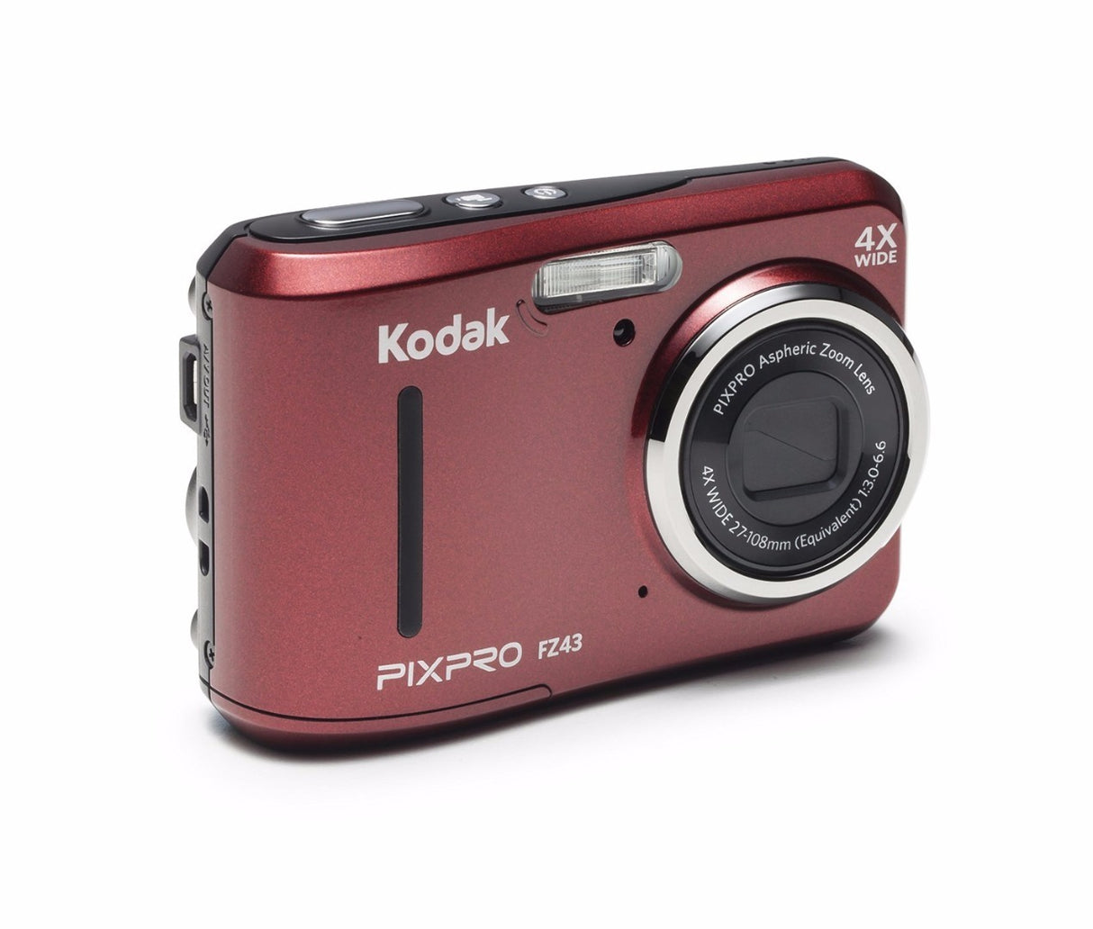 Kodak PIXPRO FZ43 Friendly Zoom (Red) with 16GB Memory Card Bundle