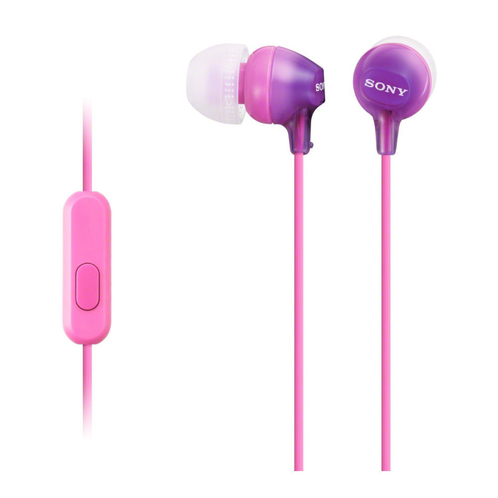 Sony MDR-EX15AP Fashion Color EX Series In-Ear Earbud Headphones with Mic (Purple)