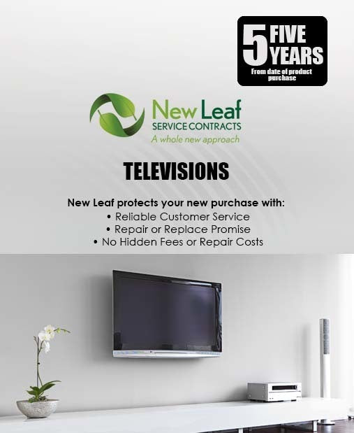 New Leaf 5-Year Televisions Service Plan for Products Retailing Under $2500