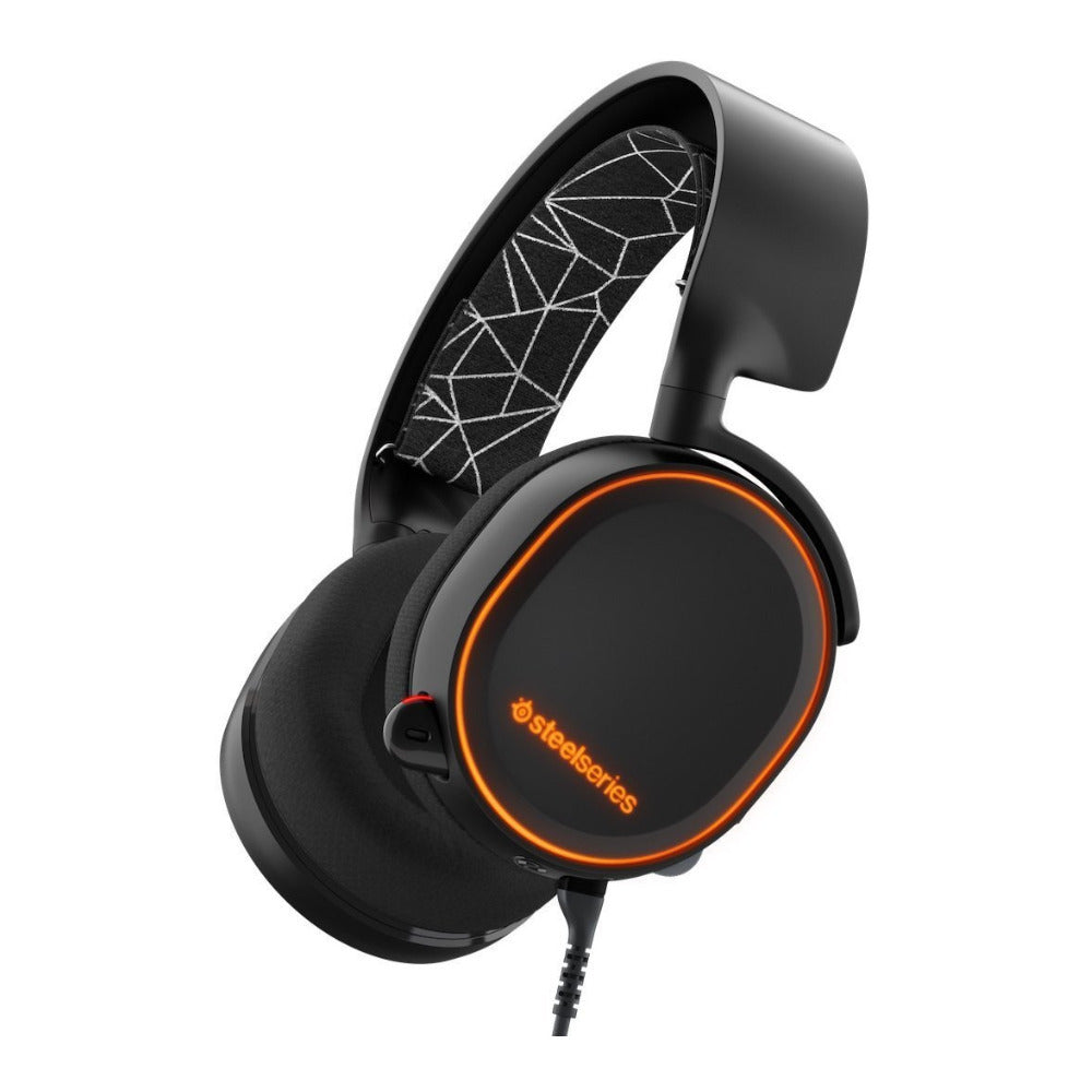 SteelSeries Arctis 5 RGB Illuminated Gaming Headset with Surround Sound for PC, PlayStation 4, VR, Android and iOS