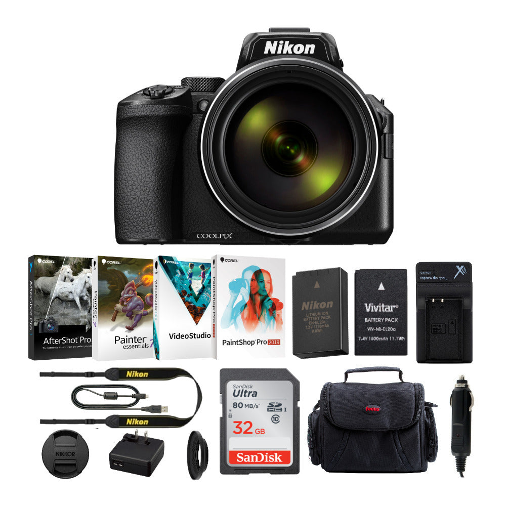 Nikon COOLPIX P950 Digital Camera (Black) with 32GB Card and Accessory Bundle