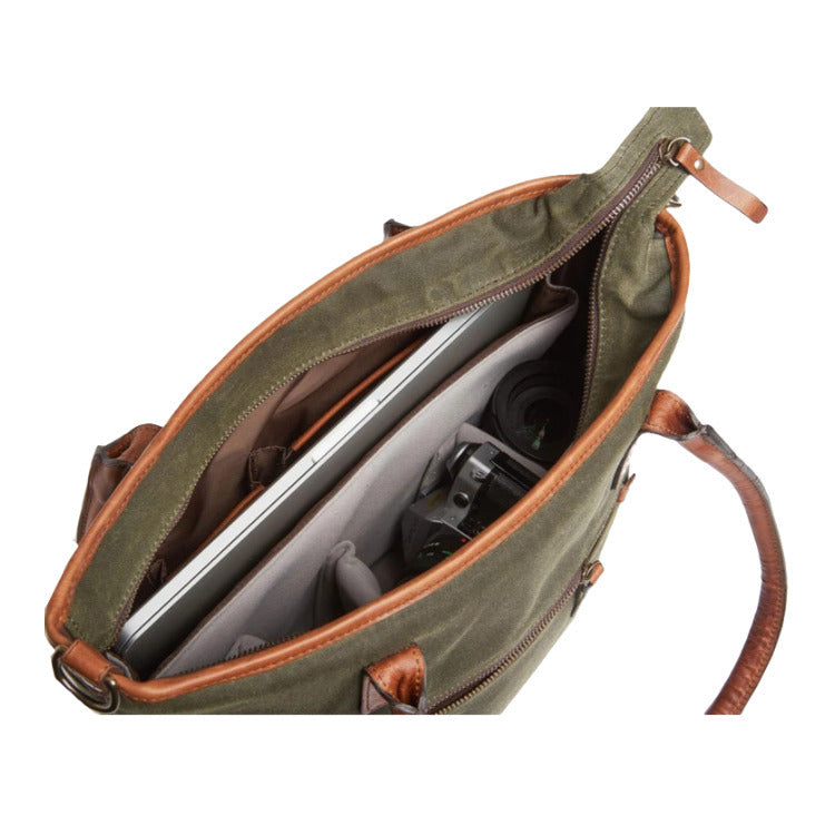 ONA Camera Bag Capri II Tote (Olive Waxed Canvas)