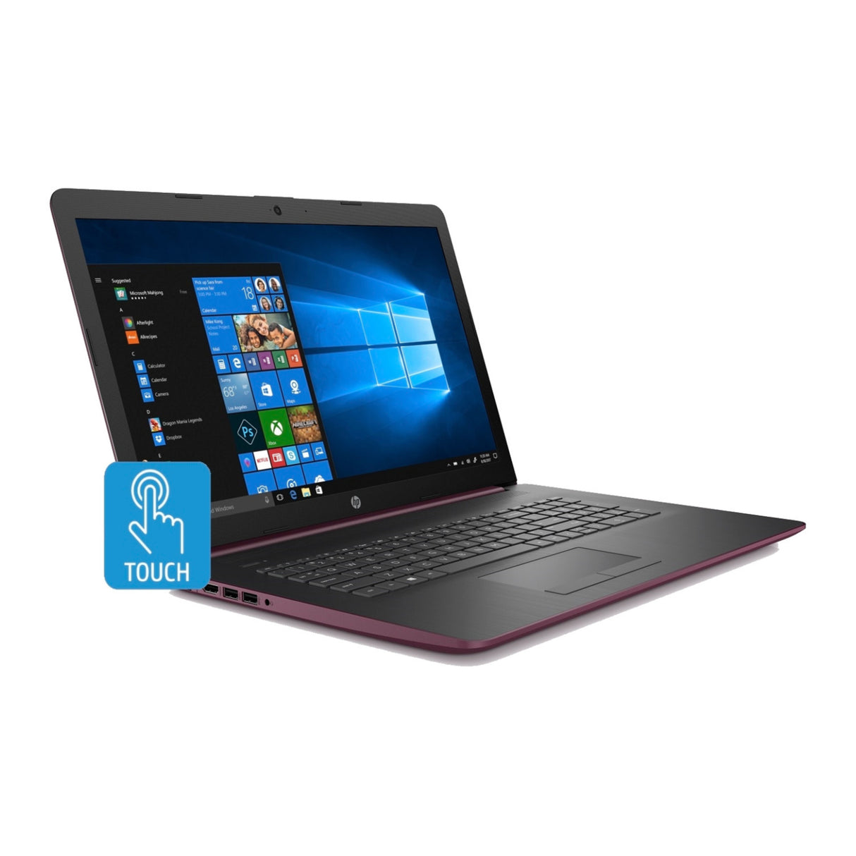 HP 17-CA0018 17.3" HD+ Touchscreen Laptop, AMD A9-9425, 8GB RAM, 256GB SSD, Backlit Keyboard, Windows 10 (Certified Refurbished)