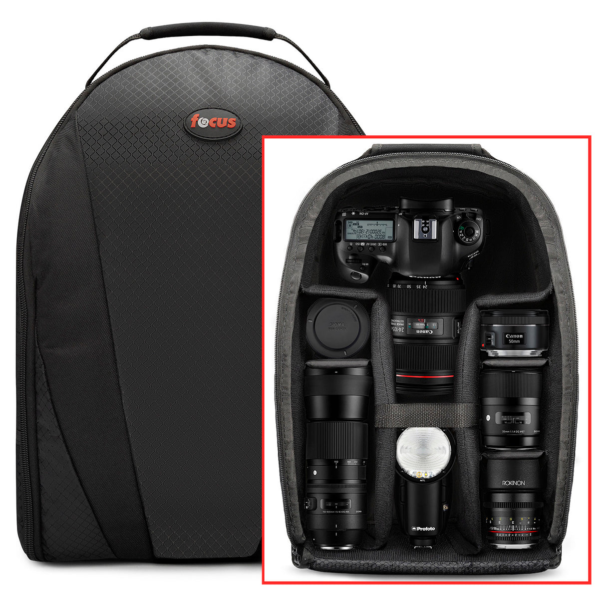 Focus Camera Photo and Video Backpack (Black)