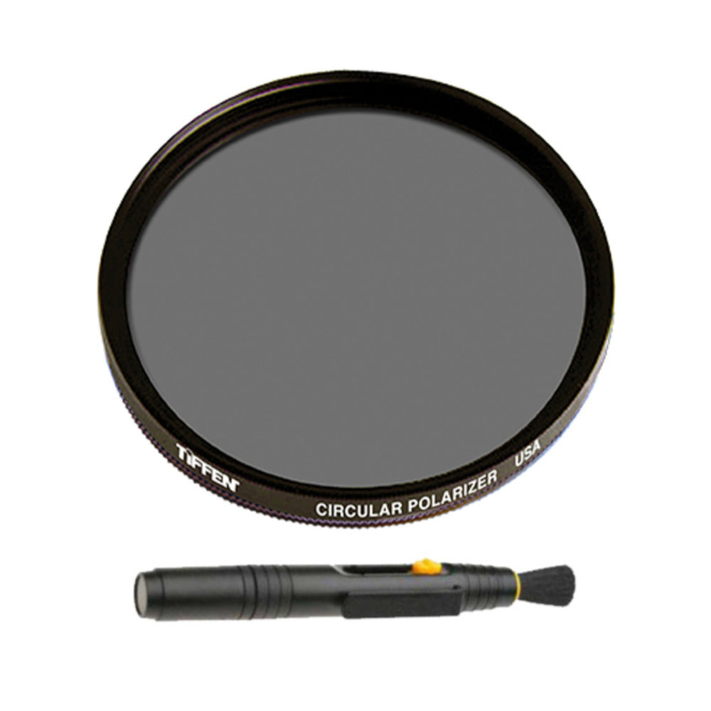 Tiffen 52mm Circular Polarizing Lens Filter and Lens Cleaning Brush Bundle
