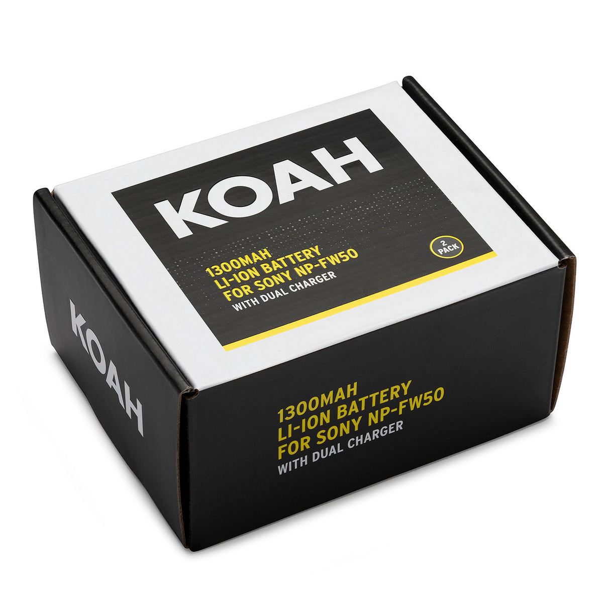 Koah PRO Rechargeable 1300mAh Battery (2-Pack) and Dual Charger for Sony NP-FW50