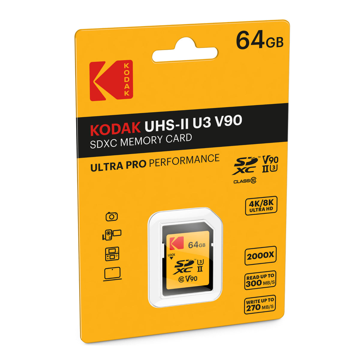 Kodak 64GB UHS-II U3 V90 Ultra Pro SDXC Memory Card