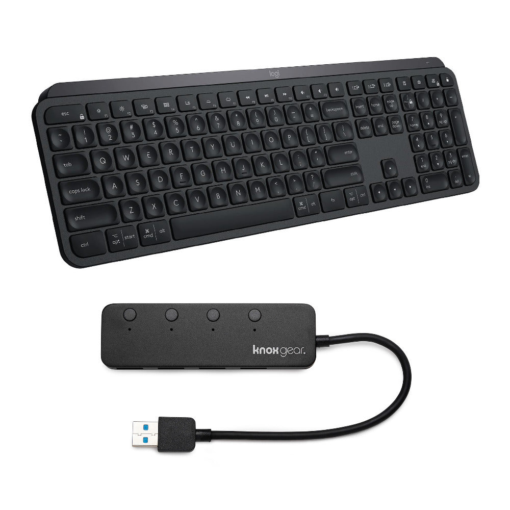 Logitech MX Keys Wireless Keyboard with 4-Port USB Hub