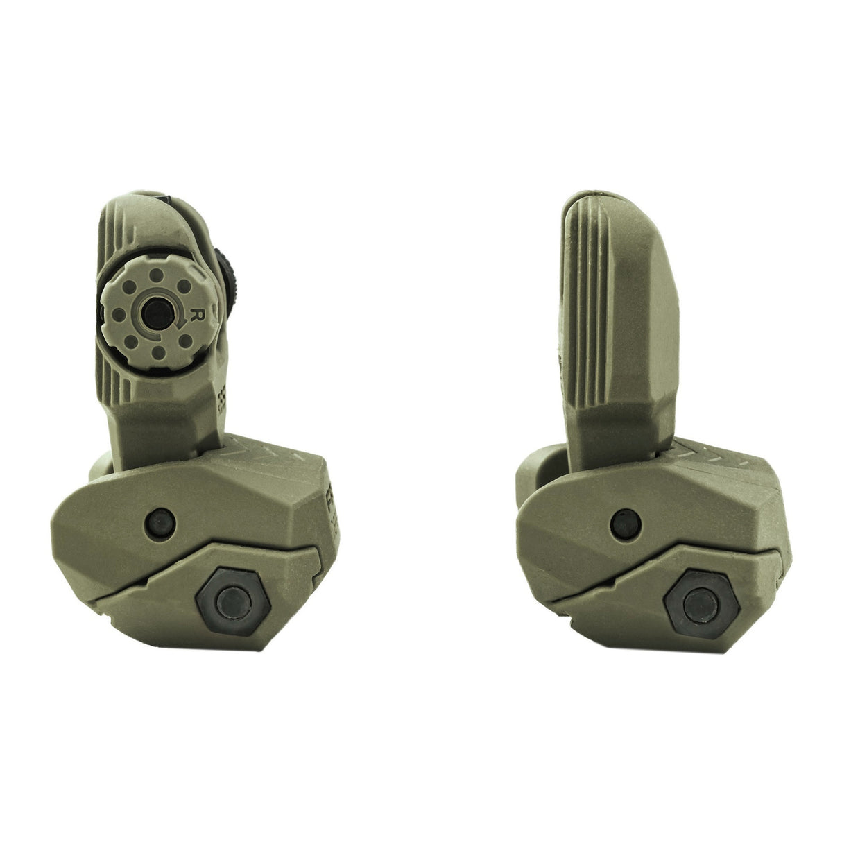 Meprolight FRBS M2D Front and Rear Set of Flip-up Sights with Tritium (2 Rear Dots, OD Green)