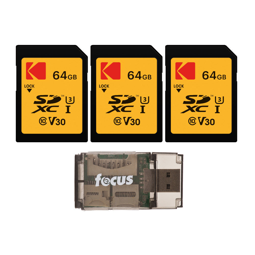 Kodak 64GB Class 10 UHS-I U1 SDXC Memory Card Bundle