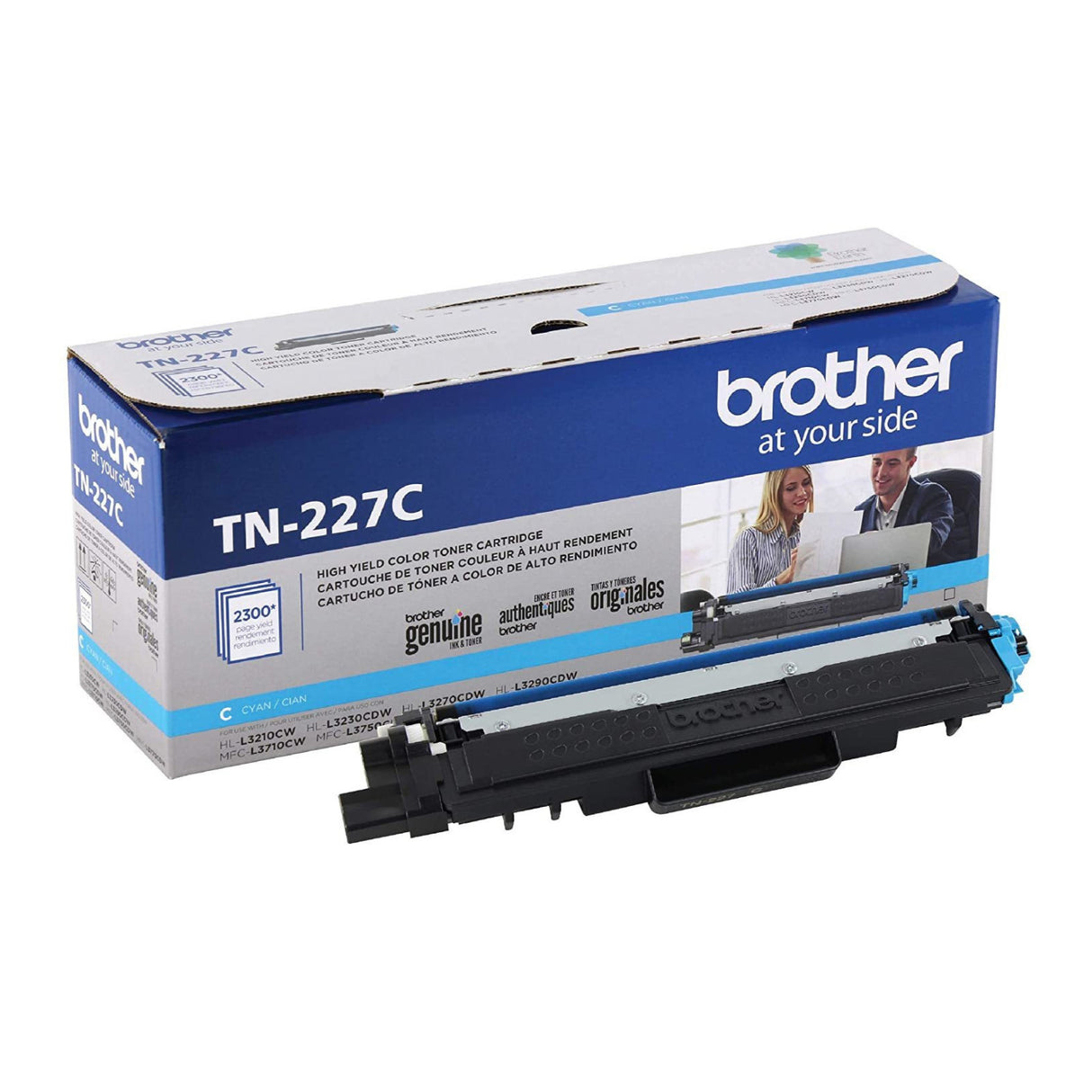 Brother Genuine TN-227C High Yield Toner Cartridge (2300 Pages, Cyan)