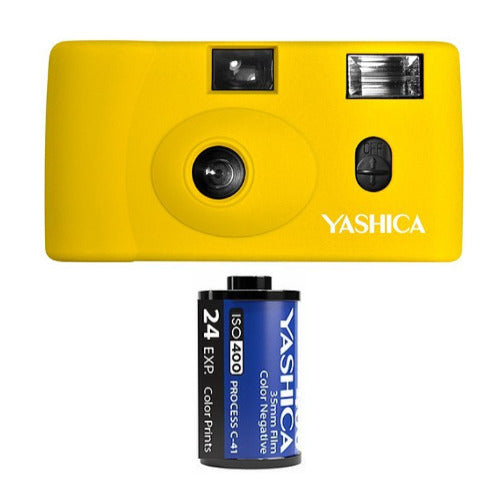 YASHICA MF-1 Snapshot Art 35mm Film Camera Set (Yellow)