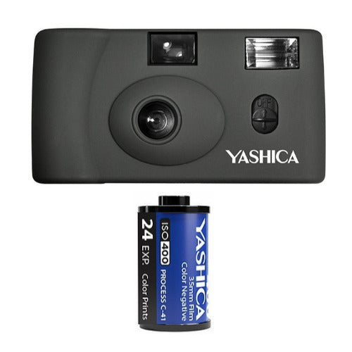 YASHICA MF-1 Snapshot Art 35mm Film Camera Set (Gray)