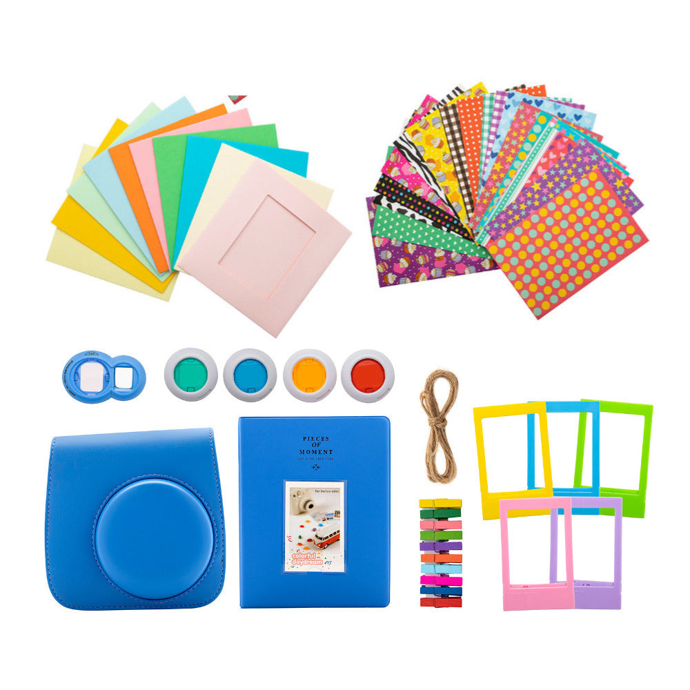 Focus Camera Mini 8/ 9/ 11 Camera Accessory Bundle with Groovy Case, Album, Frames, Stickers, Filters & Frame (Cobalt)