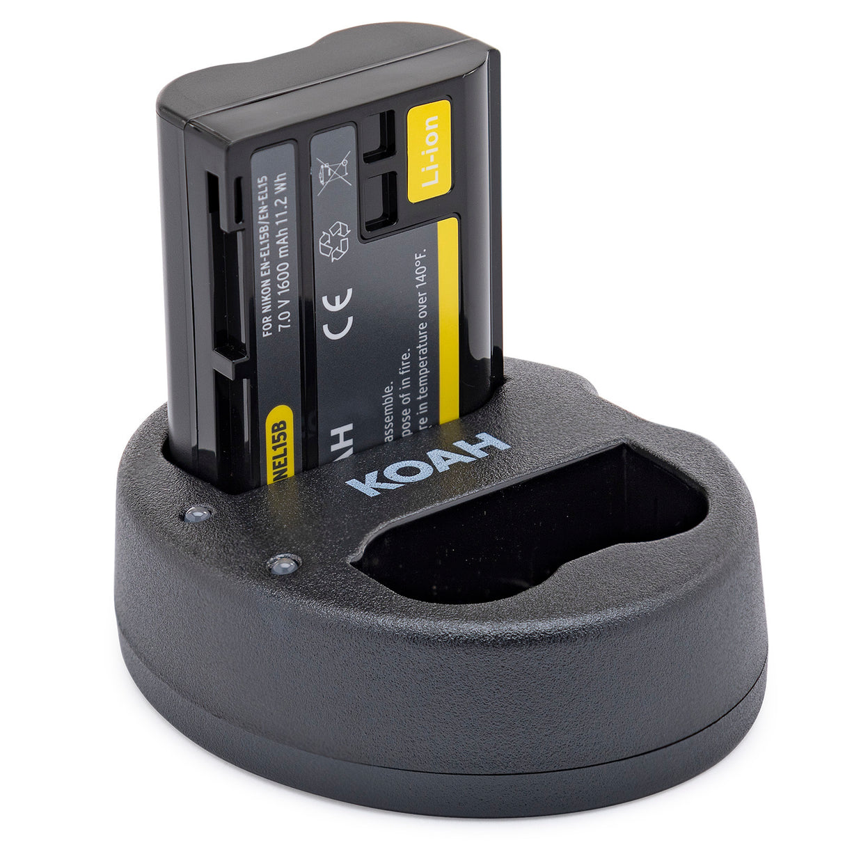 Koah Battery (2-Pack) and Dual Charger for Nikon EN-EL15B